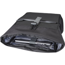 Load image into Gallery viewer, Aqua 15" GRS recycled water resistant roll-top bike bag 20L — Black (detail 2)