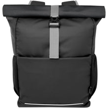 Load image into Gallery viewer, Aqua 15" GRS recycled water resistant roll-top bike bag 20L — Black (front)