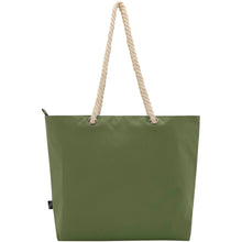 Load image into Gallery viewer, Panama GRS recycled beach cooler tote bag with cord handles 23L — Olive (back)