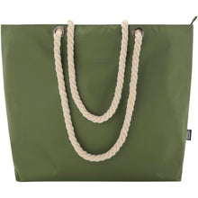 Load image into Gallery viewer, Panama GRS recycled beach cooler tote bag with cord handles 23L — Olive (front)