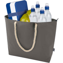 Load image into Gallery viewer, Panama GRS recycled beach cooler tote bag with cord handles 23L — Grey (detail 2)