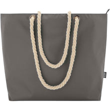 Load image into Gallery viewer, Panama GRS recycled beach cooler tote bag with cord handles 23L — Grey (front)