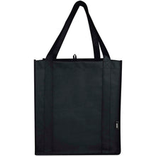Load image into Gallery viewer, Liberty GRS recycled non-woven bottom board tote bag 29L — Black (detail)