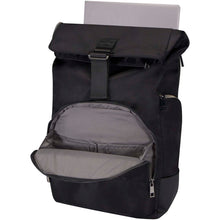 Load image into Gallery viewer, Rhine 15” GRS recycled rolltop backpack 18L — Black (detail 2)