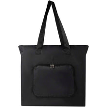 Load image into Gallery viewer, EcoFold RPET foldable tote bag 16L — Black (front)