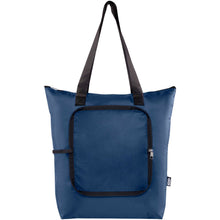 Load image into Gallery viewer, EcoFold RPET foldable tote cooler bag 15L — Navy (front)