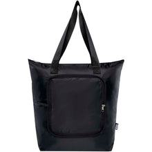 Load image into Gallery viewer, EcoFold RPET foldable tote cooler bag 15L — Black (front)