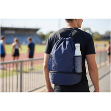 Load image into Gallery viewer, Varyon GRS recycled sports drawstring bag with bottom compartment 18L — lifestyle