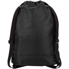 Load image into Gallery viewer, Varyon GRS recycled sports drawstring bag with bottom compartment 18L — Black (back)
