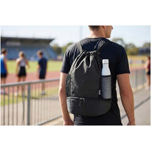 Load image into Gallery viewer, Varyon GRS recycled sports drawstring bag with bottom compartment 18L — lifestyle