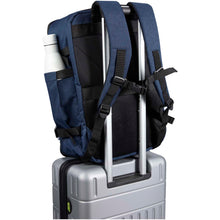 Load image into Gallery viewer, Libra 17" GRS recycled carry-on backpack 25L — Heather navy (detail)