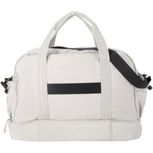 Load image into Gallery viewer, Puffer GRS recycled duffel bag with insulated bottom 30L  — Sandstone (back)