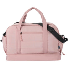 Load image into Gallery viewer, Puffer GRS recycled duffel bag with insulated bottom 30L  — Dusty Pink (front)