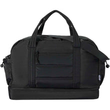 Load image into Gallery viewer, Puffer GRS recycled duffel bag with insulated bottom 30L  — Black (front)
