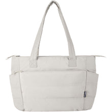 Load image into Gallery viewer, Puffer 15.6" GRS recycled laptop tote bag 18L  — Sandstone (front)