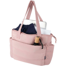 Load image into Gallery viewer, Puffer 15.6" GRS recycled laptop tote bag 18L  — Dusty Pink (detail 2)