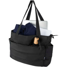 Load image into Gallery viewer, Puffer 15.6" GRS recycled laptop tote bag 18L  — Black (detail 2)