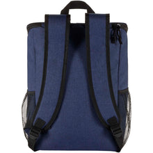 Load image into Gallery viewer, Tundra GRS recycled picnic cooler backpack with cutlery set 20L — Heather navy (back)