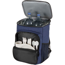 Load image into Gallery viewer, Tundra GRS recycled picnic cooler backpack with cutlery set 20L — Heather navy (detail 2)