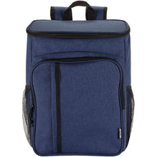 Load image into Gallery viewer, Tundra GRS recycled picnic cooler backpack with cutlery set 20L — Heather navy (front)