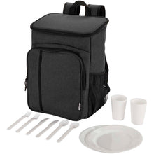 Load image into Gallery viewer, Tundra GRS recycled picnic cooler backpack with cutlery set 20L — Heather Charcoal (detail)