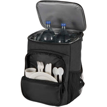 Load image into Gallery viewer, Tundra GRS recycled picnic cooler backpack with cutlery set 20L — Heather Charcoal (detail 2)