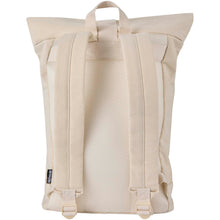 Load image into Gallery viewer, Recanvas 14” GRS recycled rolltop backpack 16L — Sandstone (back)