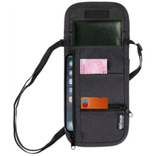 Load image into Gallery viewer, Ross GRS recycled smart travel pouch — Heather Charcoal (detail)
