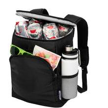 Load image into Gallery viewer, Chillpack 18-can GRS recycled cooler backpack 16L — Black (detail)