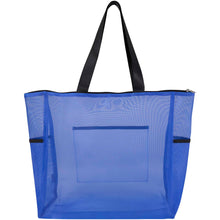Load image into Gallery viewer, Mesh recycled tote bag 23L — Royal blue (back)
