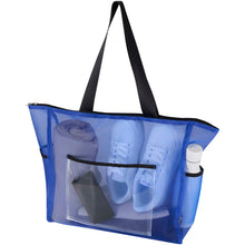 Load image into Gallery viewer, Mesh recycled tote bag 23L — Royal blue (detail)