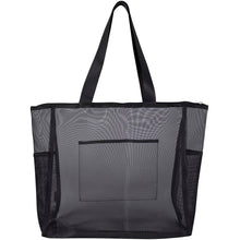 Load image into Gallery viewer, Mesh recycled tote bag 23L — Black (back)