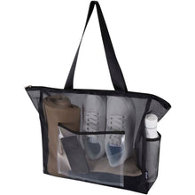 Load image into Gallery viewer, Mesh recycled tote bag 23L — Black (detail)