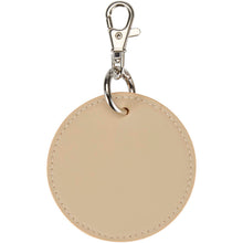 Load image into Gallery viewer, Resi Plus GRS recycled round charm keychain  — Oatmeal (back)