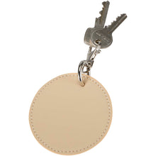 Load image into Gallery viewer, Resi Plus GRS recycled round charm keychain  — Oatmeal (detail)