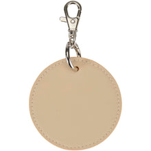 Load image into Gallery viewer, Resi Plus GRS recycled round charm keychain  — Oatmeal (front)