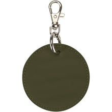 Load image into Gallery viewer, Resi Plus GRS recycled round charm keychain  — Forest green (back)