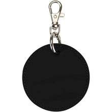 Load image into Gallery viewer, Resi Plus GRS recycled round charm keychain  — Black (back)