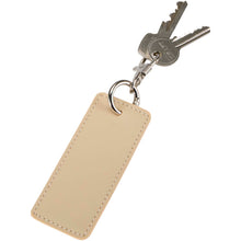 Load image into Gallery viewer, Resi Plus GRS recycled rectangle charm keychain — Oatmeal (detail)