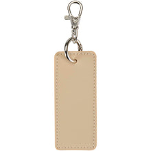 Load image into Gallery viewer, Resi Plus GRS recycled rectangle charm keychain — Oatmeal (front)