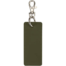 Load image into Gallery viewer, Resi Plus GRS recycled rectangle charm keychain — Forest green (back)