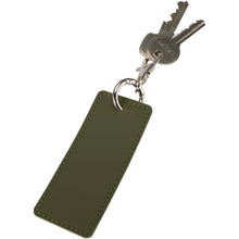 Load image into Gallery viewer, Resi Plus GRS recycled rectangle charm keychain — Forest green (detail)