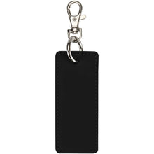 Load image into Gallery viewer, Resi Plus GRS recycled rectangle charm keychain — Black (back)