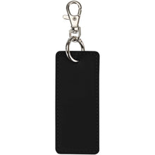 Load image into Gallery viewer, Resi Plus GRS recycled rectangle charm keychain — Black (front)