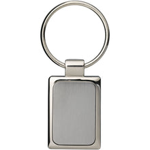 Load image into Gallery viewer, Sergio rectangular metal keychain — Silver (front)