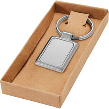 Load image into Gallery viewer, Sergio rectangular metal keychain — Silver