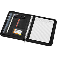 Load image into Gallery viewer, Stanford deluxe A4 zippered portfolio — Black (detail 2)