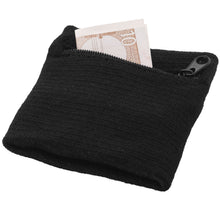Load image into Gallery viewer, Brisky performance wristband with zippered pocket — Black