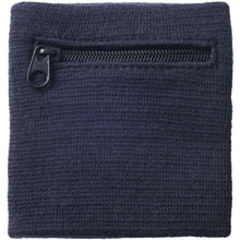 Load image into Gallery viewer, Brisky performance wristband with zippered pocket — Navy (front)