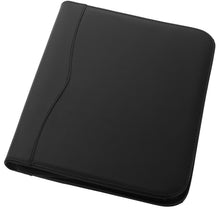 Load image into Gallery viewer, Ebony A4 zippered portfolio — Black (detail)